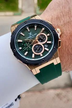 Kasası Rose Kordonu Yeşil Renk 44 mm İç Göstergeleri Aktif Takvimli Erkek Kol Saati