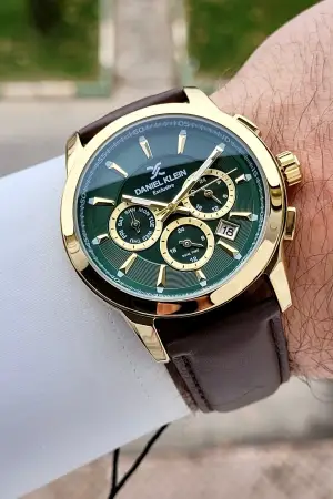 Kasası Gold Kordonu Kahverengi Renk 43 mm İç Göstergeleri Aktif Erkek Kol Saati