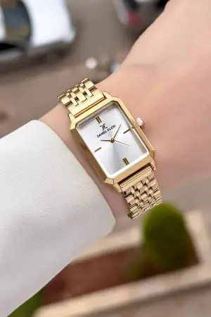 Gold Renk 23 mm Kadın Kol Saati ve Hediye Bileklik