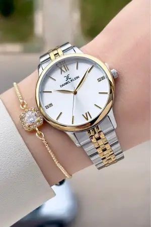 Gold Gümüş Renk 35 Mm Hediye Paketli Kadın Kol Saati Ve Bileklik