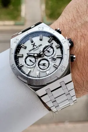 Gümüş Renk 44 mm İç Göstergeleri Aktif Erkek Kol Saati