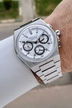 Gümüş Renk 41 Mm İç Göstergeleri Aktif Erkek Kol Saati