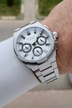 Gümüş Renk 42 mm İç Göstergeleri Aktif Erkek Kol Saati