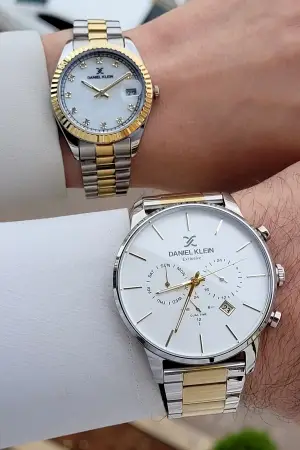 Gold Gümüş Renk Sevgili Çift Kol Saati STISTE14