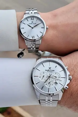 Gümüş Renk Sevgili Çift Kol Saati STISTE4