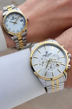 Gold Gümüş Renk Sevgili Çift Kol Saati STISTE13