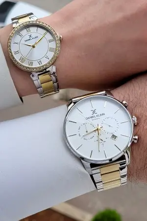 Gold Gümüş Renk Sevgili Çift Kol Saati STISTE11