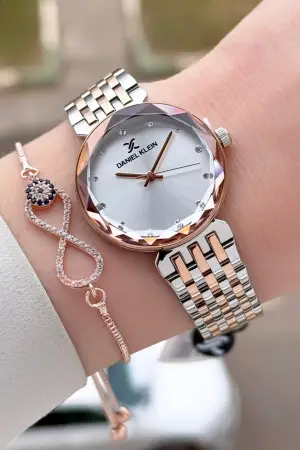 Rose Gümüş Renk Hediye Paketli 30 mm Hediye Paketli Kadın Kol Saati