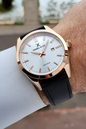 Kahverengi Renk 42,5 Mm Hediye Paketli Deri Kordon Erkek Kol Saati