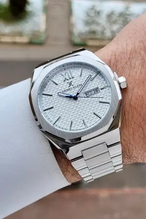 Gümüş Renk 43 mm Erkek Kol Saati