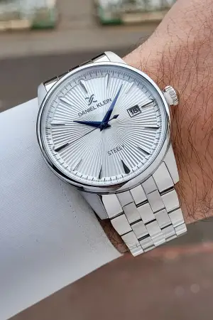 Gümüş Renk Hediye Paketli Paslanmaz Full Çelik Kasa Erkek Kol Saati