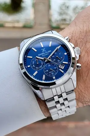 Gümüş Lacivert Renk 42 mm Hediye Paketli İç Göstergeleri Aktif Erkek Kol Saati