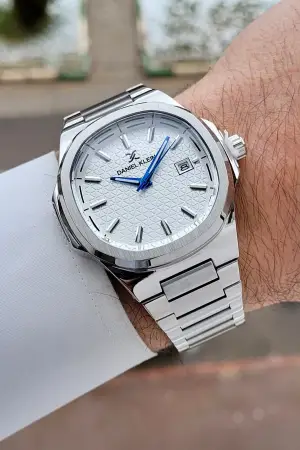 Gümüş Renk Hediye Paketli 41 mm Erkek Kol Saati