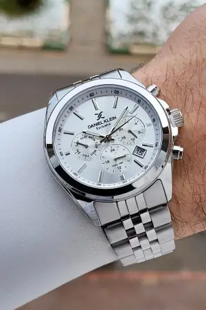 Gümüş Renk 42 mm Hediye Paketli İç Göstergeleri Aktif Erkek Kol Saati