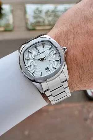 Gümüş Renk Hediye Paketli 41 mm Erkek Kol Saati