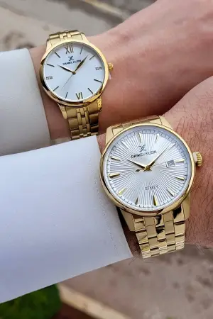 Gold Renk Sevgili Çift Kol Saati STISTE38