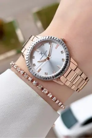 Rose Renk 34 Mm Kadın Kol Saati ve Bileklik