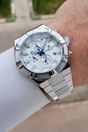 Gümüş Renk 45 mm İç Göstergeleri Aktif Erkek Kol Saati