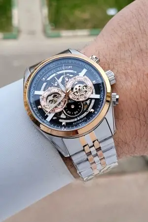 Rose Gümüş Renk Otomatik 42 mm İç Göstergeleri Aktif Erkek Kol Saati