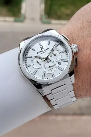 Gümüş Renk 44 mm Hediye Paketli İç Göstergeleri Aktif Erkek Kol Saati