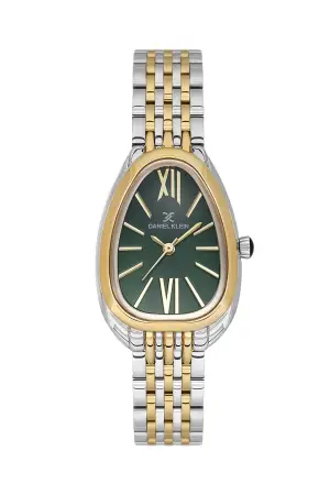 Kadranı Yeşil Kodronu Gold Gümüş Renk 25 Mm Kadın Kol Saati ve Bileklik