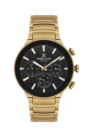 Kadranı Siyah Kordonu Gold Renk Hediye Paketli İç Göstergeleri Aktif Erkek Kol Saati