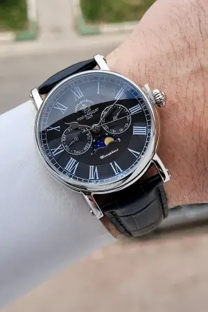 Santa Barbara Polo & Racquet Club Kasası Gümüş Kordonu Siyah Renk 42,5 mm Erkek Kol Saati