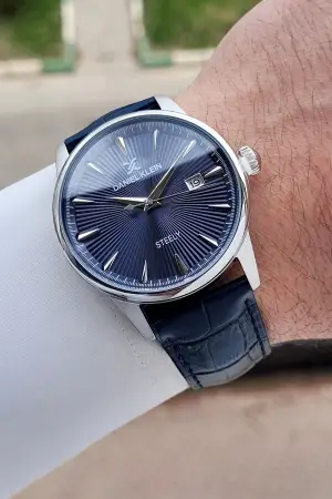 Kasası Gümüş Kordonu Lacivert Renk 41,5 mm Full Çelik Kasa Erkek Kol Saati