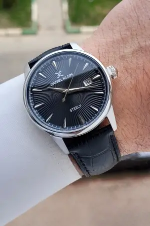 Kasası Gümüş Kordonu Siyah Renk 41,5 mm Full Çelik Kasa Erkek Kol Saati