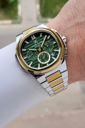 Kadranı Yeşil Kordonu Gümüş Renk İç Göstergeleri Aktif Erkek Kol Saati