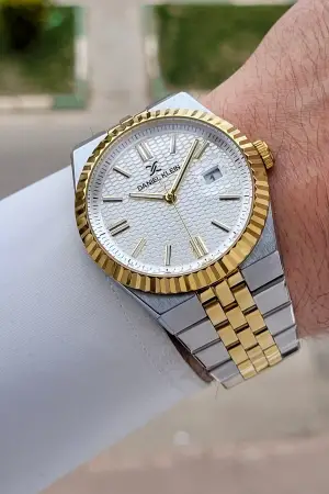 Gold Gümüş Renk 5 ATM Hediye Paketli 41 mm Erkek Kol Saati