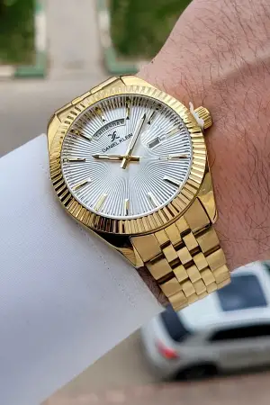Gold Renk Hediye Paketli Erkek Kol Saati