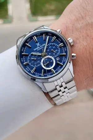 Kadranı Lacivert Kordonu Gümüş Renk 43 Mm 5 ATM Erkek Kol Saati