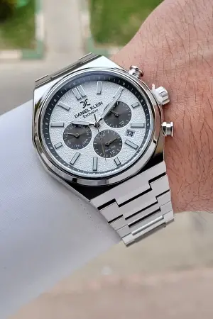 Gümüş Renk 43 mm Erkek Kol Saati