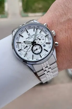 Gümüş Renk 43 Mm 5 ATM Erkek Kol Saati