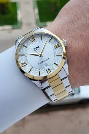 Gold Gümüş Renk Takvimli Erkek Kol Saati