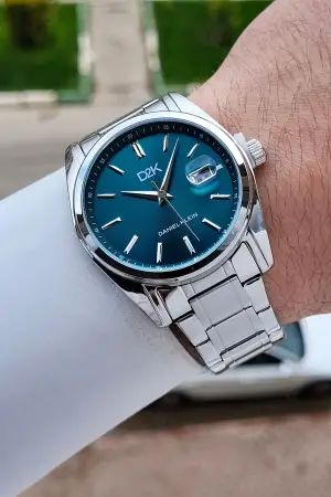 Kadranı Mavi Kordonu Gümüş Renk 42 Mm Erkek Kol Saati