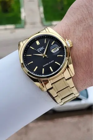 Kadranı Siyah Kordonu Gold Renk 42 Mm Erkek Kol Saati