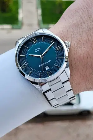 Kadranı Mavi Kordonu Gümüş Renk 42 Mm Erkek Kol Saati