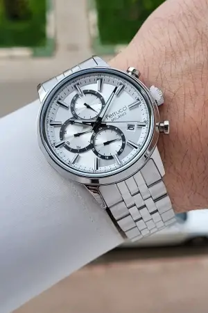 Gümüş Renk İç Göstergeleri Aktif 41 Mm Erkek Kol Saati
