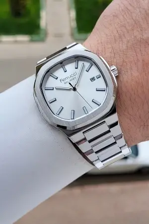Gümüş Renk 40 Mm Erkek Kol Saati