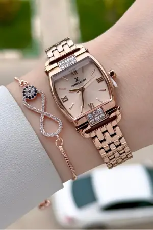 Rose Renk 24 mm Hediye Paketli Kadın Kol Saati