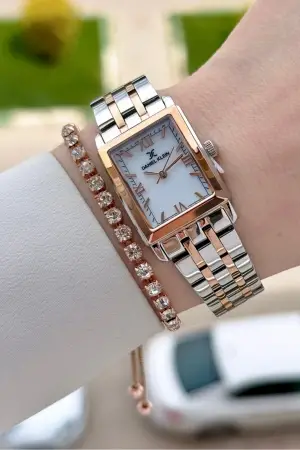 Rose Gümüş Renk 22 mm Kadın Kol Saati