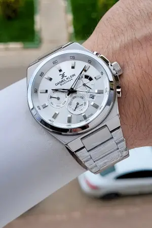 BUSINESS Gümüş Renk 45 Mm Full Çelik 5 ATM Erkek Kol Saati