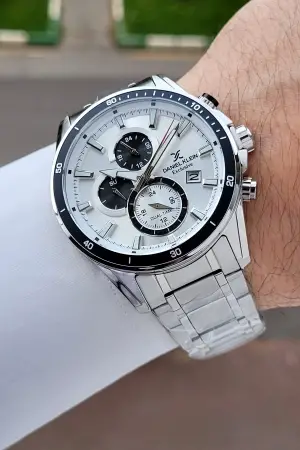 Gümüş Renk 44 Mm Hediye Paketli İç Göstergeleri Aktif Erkek Kol Saati