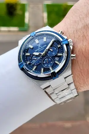 Kadranı Siyah Kordonu Gümüş Renk 44 Mm Hediye Paketli İç Göstergeleri Aktif Erkek Kol Saati