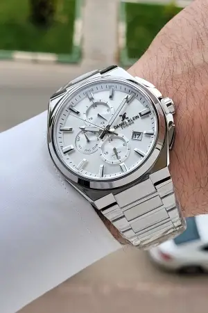 Gümüş Renk 43,5 Mm Hediye Paketli İç Göstergeleri Aktif Erkek Kol Saati