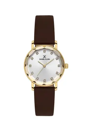 Kasası Gold Kahverengi Siyah Renk 28 Mm Hediye Paketli Kadın Kol Saati