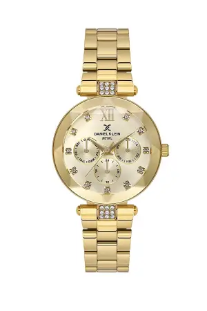 Kadranı Sarı Kordonu Gold Renk Hediye Paketli 32 Mm Kadın Kol Saati