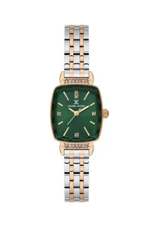 Kadranı Yeşil Kordonu Rose Gümüş Renk Hediye Paketli 22 Mm Kadın Kol Saati